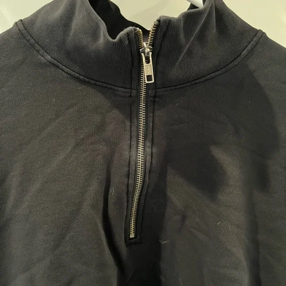 MATE the Label Organic Fleece Quarter Zip Sweatshirt - Medium - Black - NWOT - Picture 4 of 8